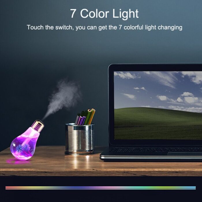 400ML Bulb Essential Oil Humidifier Ultrasonic Diffuser LED Night Light Air Freshener - Image 2