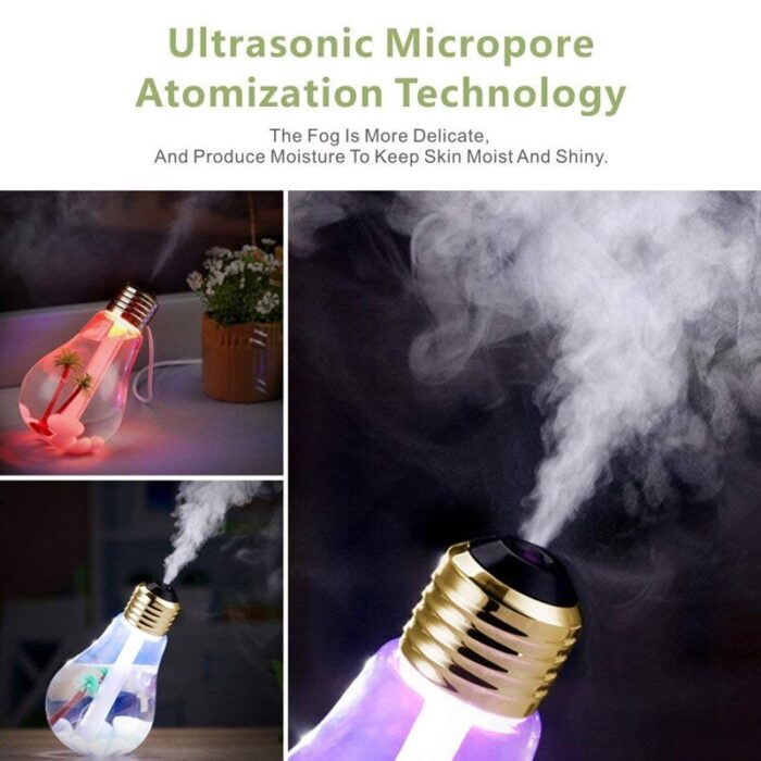 400ML Bulb Essential Oil Humidifier Ultrasonic Diffuser LED Night Light Air Freshener - Image 3