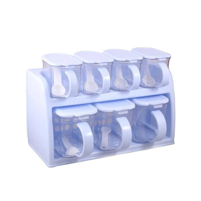 Premium Quality 2 Tier Set Of 7 Jars Spice Rack - Image 7