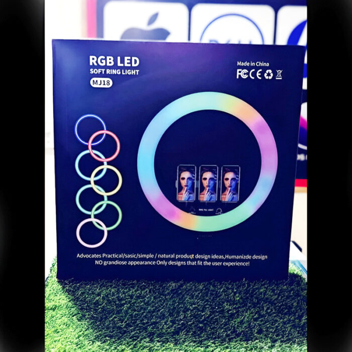 MJ18 45 CM RGB LED Soft Ring Light with 3 Phone Holders and Remote Control - Image 11