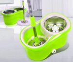 360 Spin Mop Bucket Set Portable Double Drive Stainless Steel Bucket Hand Pressure Rotation - Image 2