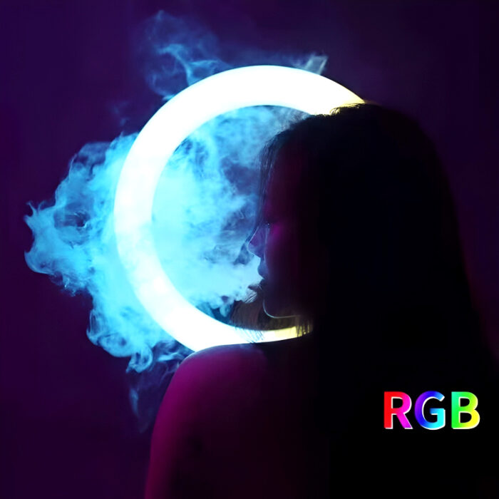 MJ18 45 CM RGB LED Soft Ring Light with 3 Phone Holders and Remote Control - Image 4