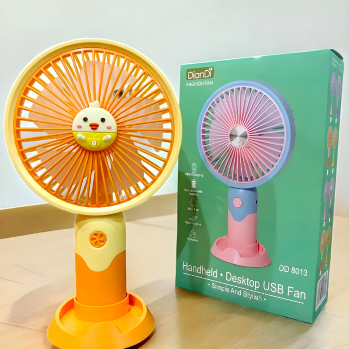 DD-8013 Stylish Mini Portable Handheld Desktop USB Rechargeable Fan - Image 3