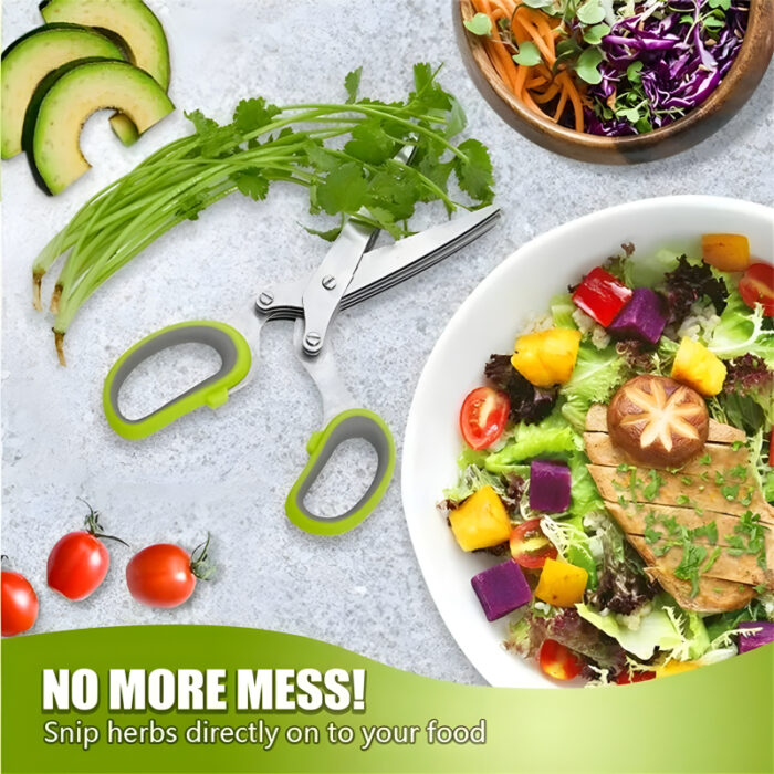5-Layer Multifunctional Vegetable & Fruit Cutter Kitchen Scissor - Image 4