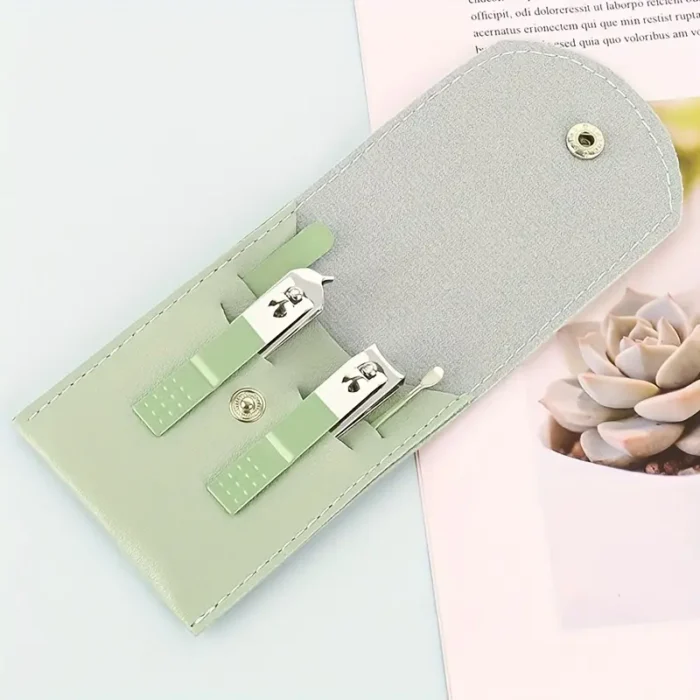 4 in 1 Professional Manicure Set 4-Piece Stainless Steel Nail Care Kit – Nail Clippers, Cuticle Nippers, Nail File & Spoon Pusher – Unscented, No Batteries Needed, Non-Electric Tools for Nail Techs & Home Use - Random Color - Image 8