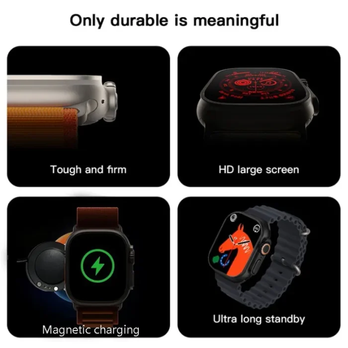 HK 9 Ultra Max Smart Bluetooth Calling Wireless Watch for Men & Women (Random color) - Image 2