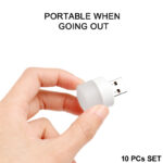 Pack of 10 Mini USB LED Night Lights – Compact Plug-in Lamps for Bedroom, Office, and Travel - Image 9