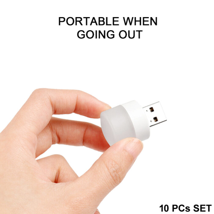 Pack of 10 Mini USB LED Night Lights – Compact Plug-in Lamps for Bedroom, Office, and Travel - Image 9