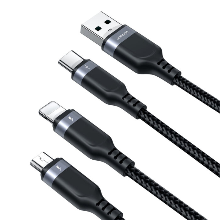 JoyRoom S-A18 3-in-1 Fast Charging and Data Cable – USB-A to Lightning, Type-C, and Micro, 3.5A - Image 6