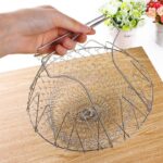 Chef Basket Dry Drain Rack Stainless Steel Multi Function Folding Fruit Basket Kitchen Tool - Image 9