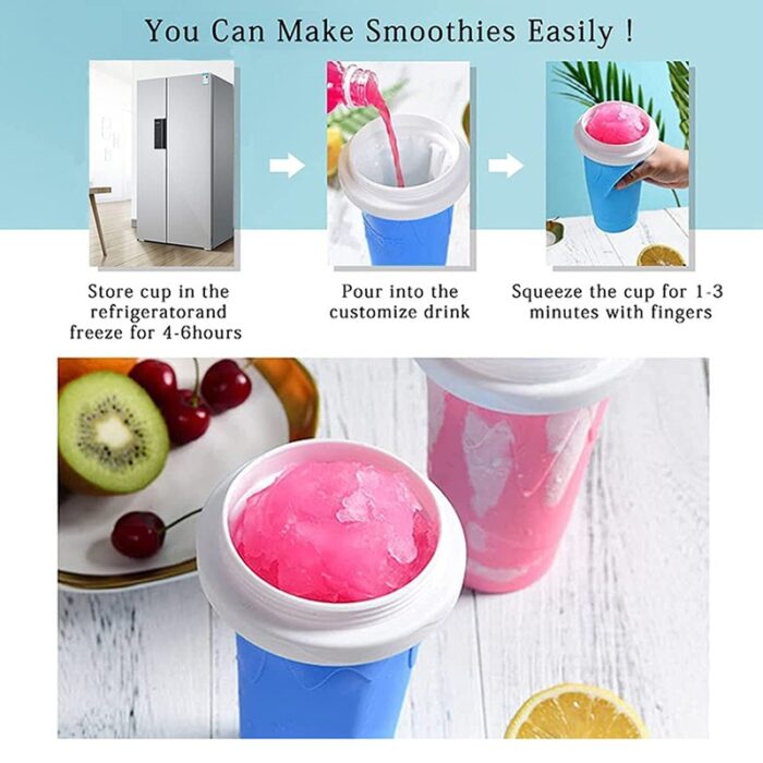 Slushy Cup | Slush Maker | Instant Ice Maker Cup for Hot Summers | Smoothies Cup Eco-friendly Double Layer | Instant Freeze Cup for Beverages and Cold Drinks 500ml (Random color) - Image 9