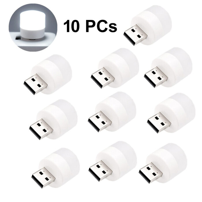 Pack of 10 Mini USB LED Night Lights – Compact Plug-in Lamps for Bedroom, Office, and Travel - Image 5