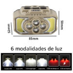 USB Rechargeable LED Miner's Headband Flashlight Lighted with Sensor Camping Work Light HX-815S / G75-040B5 - Image 10