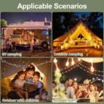 Hanging lantern with garland, camping atmospheric garland, rechargeable LED garland 9 m - Image 7