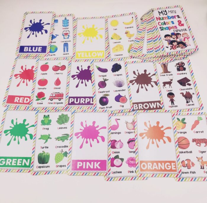 My Mini Numbers, Colors & Shapes Learning Flipbook 27pcs | Numbers, Shapes & Colours Early Learning Educational Chart for Kids | Perfect for Homeschooling, Kindergarten and Nursery Students - Image 4