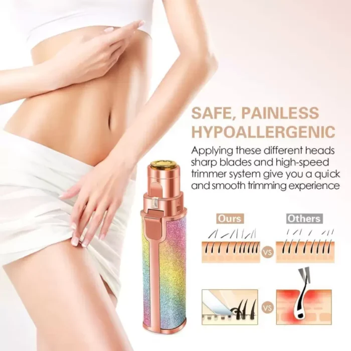 blawless 2 in 1 eyebrow trimmer | 2 In 1 Hair Remover Chargeable , Multi Attractive Color With USB Charging Cable And Cleaning Brush - Image 6