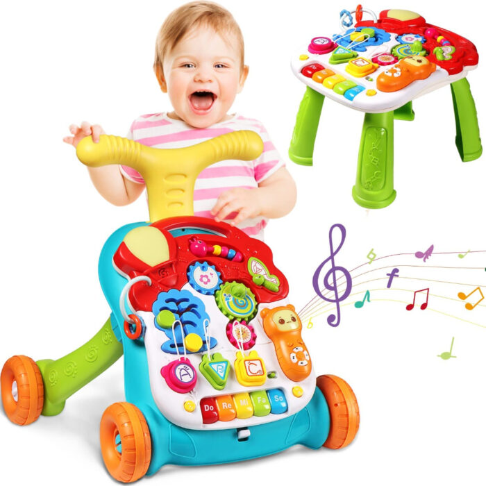 Adaptive 5-In-1 Baby Musical Stroller With Musical Table For Developmental Growth - Image 13