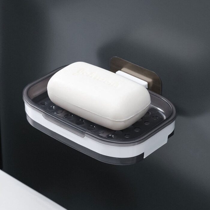 Wall Mounted Soap Holder with Draining Tray Holder For Bathroom | Bar, Holder Rack For Shower Wall, Kitchen, Bathroom(random color) - Image 3