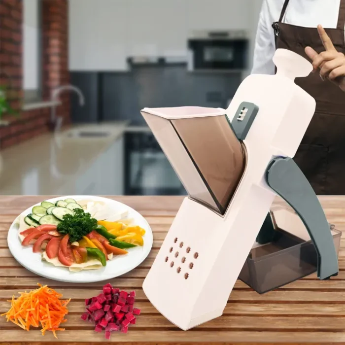 5 in 1 Mandoline Vegetable Slicer Food Chopper, Vegetable Cutter, Quick Fruit Dicer high quality (Random color) - Image 4