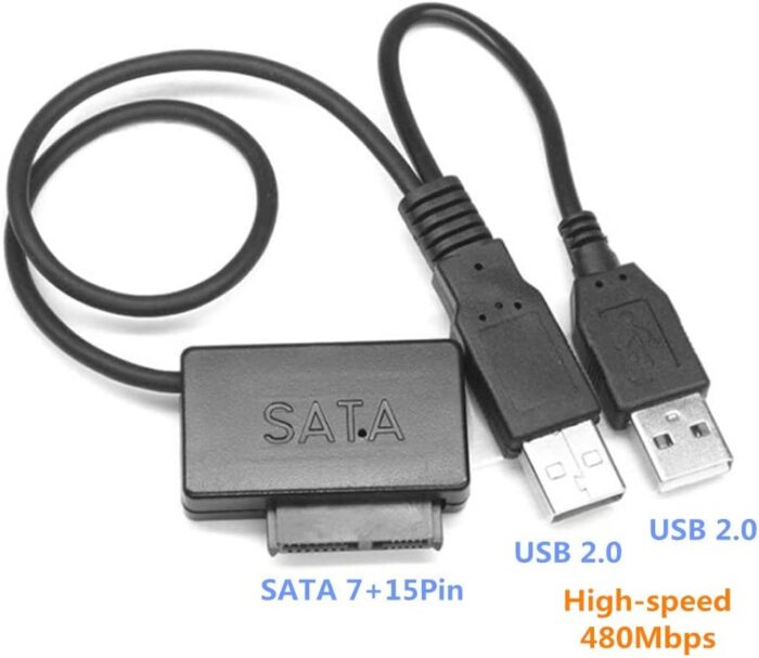 High Speed Dual USB 2.0 To 2.5" SATA Hard Disk Drive Adapter W/UASP SATA To USB 2.0 Converter For SSD/HDD - Image 1