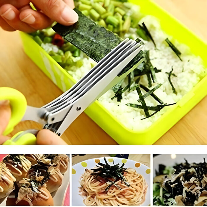5-Layer Multifunctional Vegetable & Fruit Cutter Kitchen Scissor - Image 8