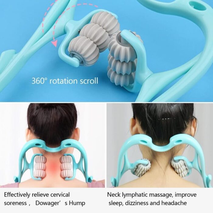 Manual Neck Massager For Cervical pain, deep Tissue | Handheld Massager Tool for Legs Waist Neck and Shoulder (Random color) - Image 25