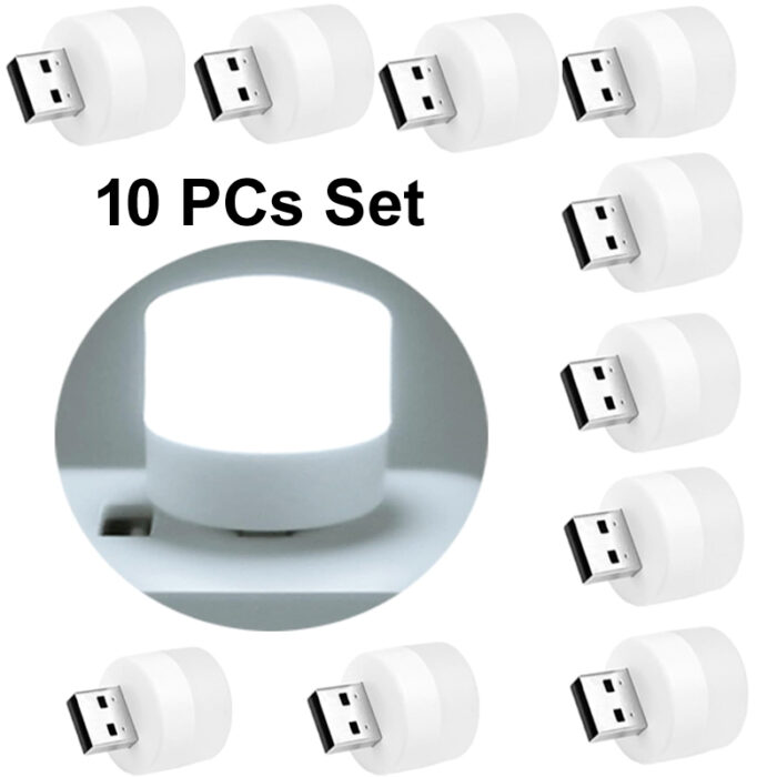 Pack of 10 Mini USB LED Night Lights – Compact Plug-in Lamps for Bedroom, Office, and Travel - Image 3