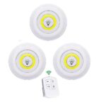 3 Pcs LED Sensor Cabinet Night Lights with Remote Control | Dimmable Closet Lamp Bathroom Indoor House - Image 2