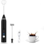 Handheld Electric Milk Frother Whisk Egg Beater USB Rechargeable Coffee Blender Household Milk Shaker Mixer Foamer Food Blender (random color) - Image 2