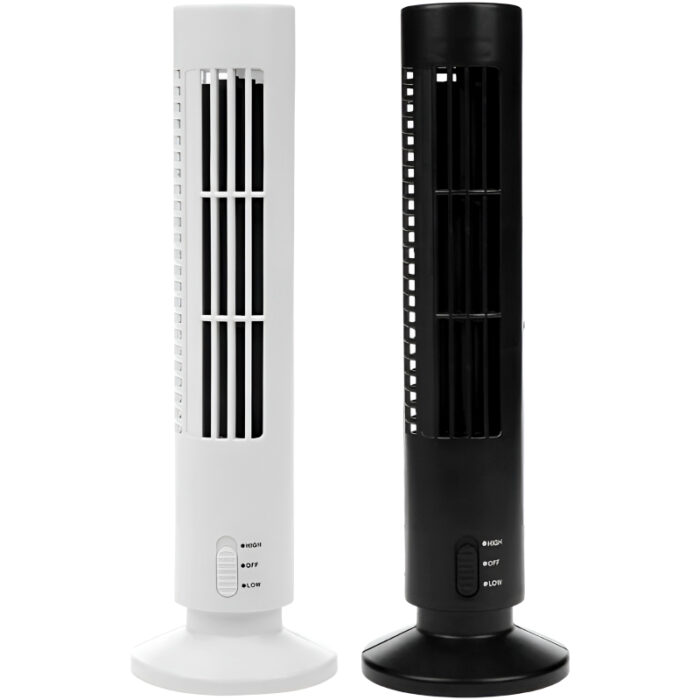 CoolWave USB Vertical Bladeless Tower Fan – Mini Air Conditioner, Quiet Cooling Fan for Home, Office, and Desktop - Image 2
