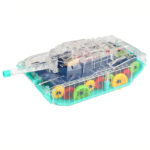 Transparent Mechanical Police Army Gear Tank with Technology 3D Light, Musical Sound & 360 Degree Rotation toy For Kids