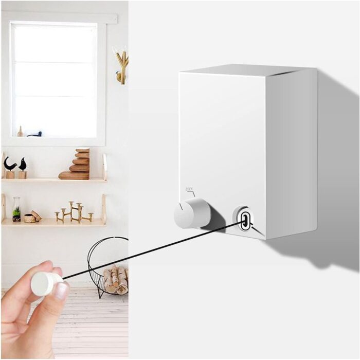 Abhsant Hot Retractable Indoor and Outdoor Clothes Wall Hanger Magic Drying Rack Balcony Bathroom Invisible Clothesline Wire Rope,Drying String for Home Balcony Room color - Image 2