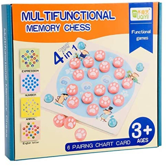 Wooden Memory Toy 4 In 1 Multifunctional Chess Logical Thinking And Memory Training Family Game - Image 1