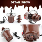 BD-017 Electric 3-Tier Mini Chocolate Fondue Fountain —An Elegant Addition to Your Dessert Table - Image 5