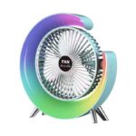 Portable Mini G Light Rechargeable Desk Fan with LED Colorful Light | Table Fan | USB Charging Fan | 4-Hours Battery Backup | 3 Fan Speed | Perfect for Home Office & Travel (random color) - Image 10