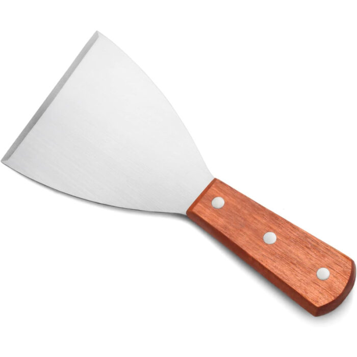 Multi-Purpose Wooden Handle Stainless-Steel Slant Edges Scraper - Image 5