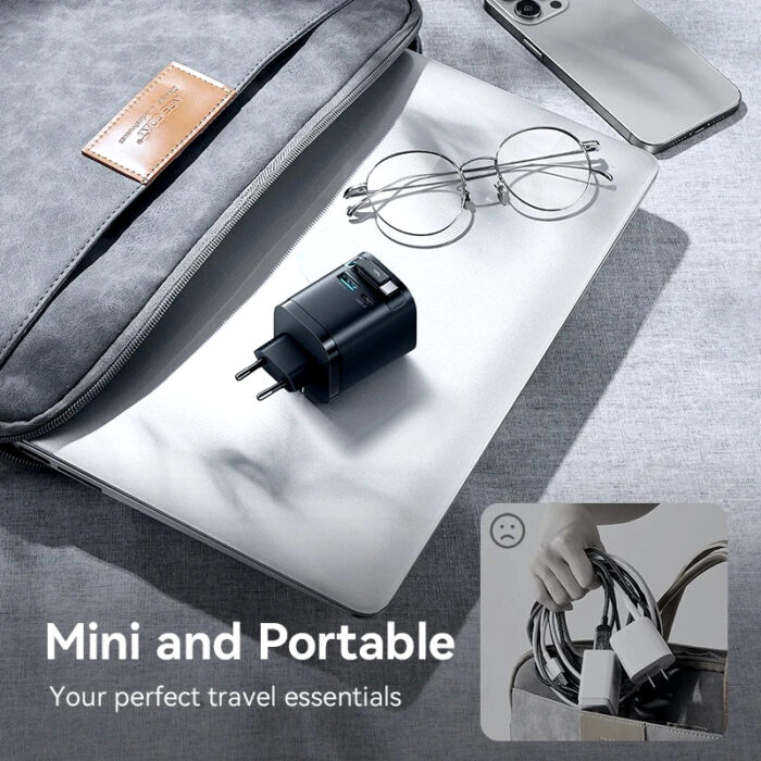 Joyroom JR-TCL02EU 65W GaN Charger with Retractable USB-C Cable, Dual-Port USB-A & USB-C, PD 3.0 Fast Charging, Compatible with Laptops & Smartphones - Image 13