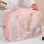 Travel Cosmetic Washbag Clear Case  Large Capacity Portable Cosmetic Makeup Pouch ( Random color) - Image 4