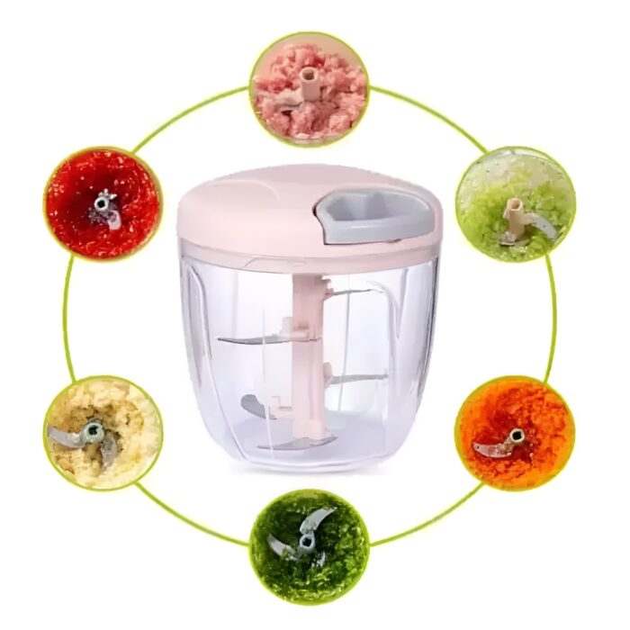 5 Blades Manual Vegetable Chopper Cutter Hand Pull Food Chopper (random color) - Image 14