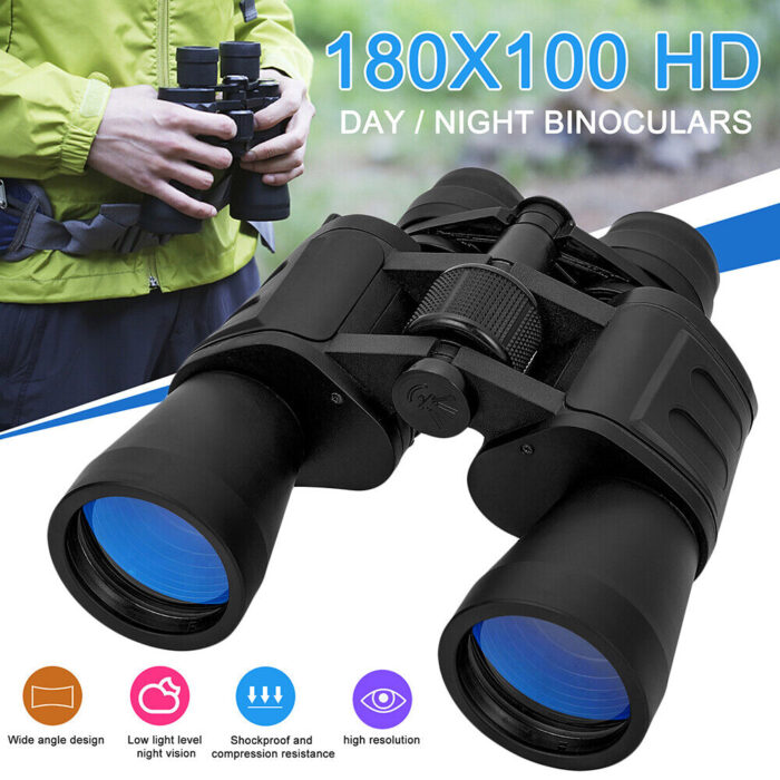 100x180 High Power Auto Focus Binoculars BAK4 Hunting Monoculars Night Vision (Random Color) - Image 7