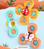 Baby Rattle 3Pcs/Sealed Bag 3x Baby Spinner Cartoon Toys  Spinning (random ) - Image 2