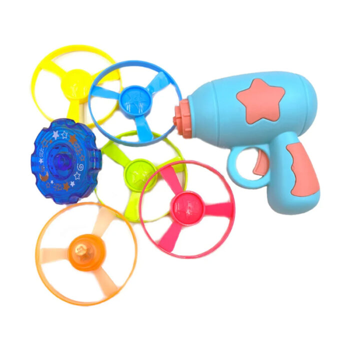 Toy Flying Disc with 1 Launcher and 5 Random Color Discs for Kids - Image 2