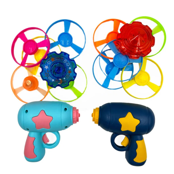 Toy Flying Disc with 1 Launcher and 5 Random Color Discs for Kids - Image 3