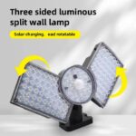 LED Solar Wall Lamp 3-headed Split Outdoor Garden Courtyard Lamp with Solar Plate Human Body Induction Night Light garage lighting street lamp - Image 7