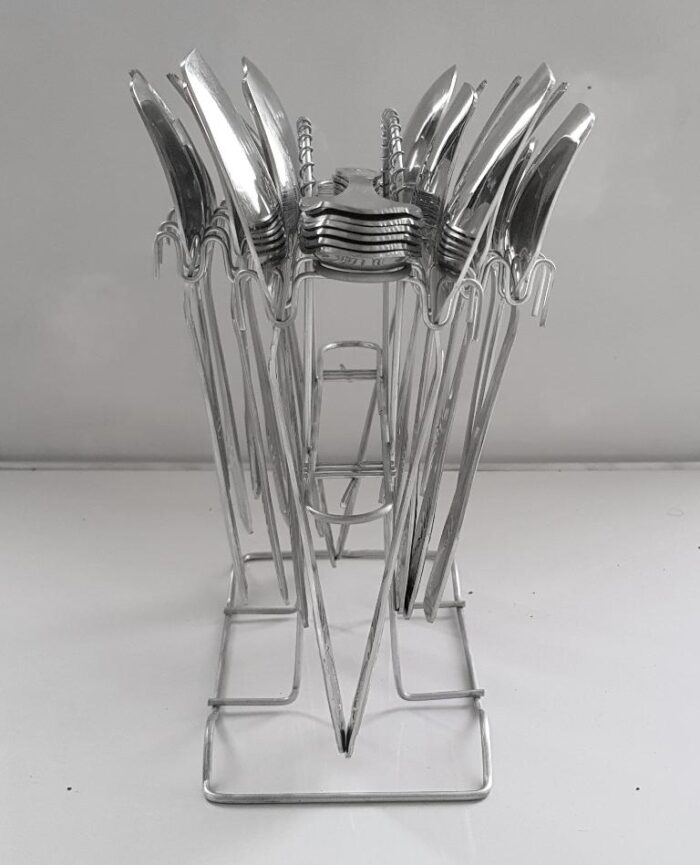 29 Pcs High-Quality Stainless-Steel Cutlery Set with Spoons, Forks, Knifes and Holder Stand - Image 3