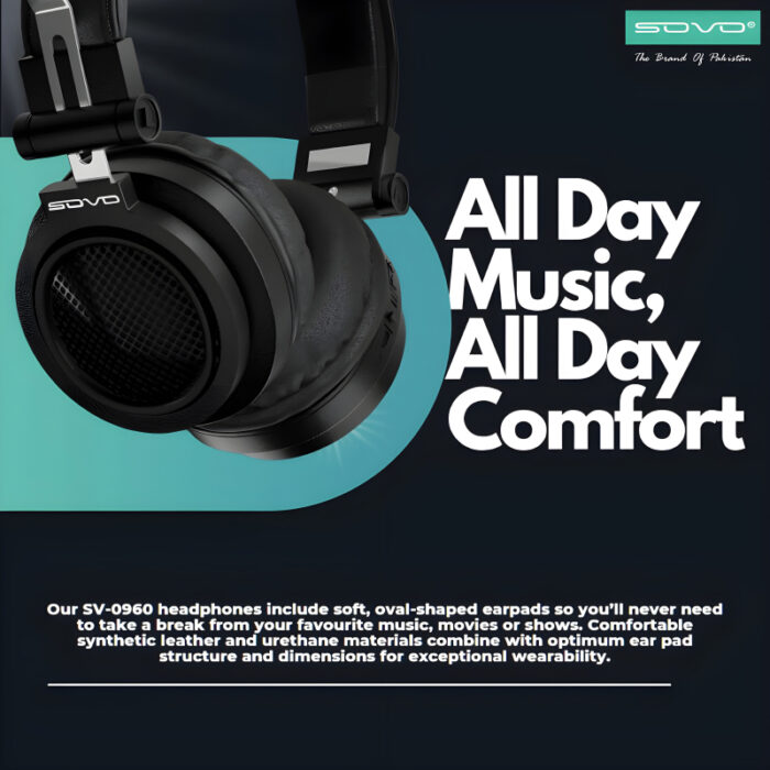 SOVO Boom-X Hi-Res Premium Sound Stereo Wireless Headphones - Image 7