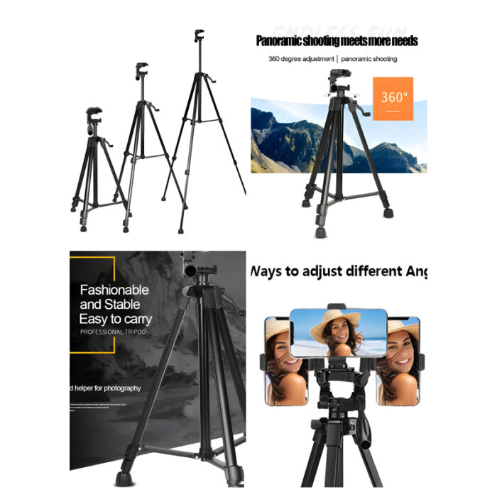 3301 Multi-Functional Professional Lightweight Portable Tripod Stand For Mobile Phones And Cameras - Image 5