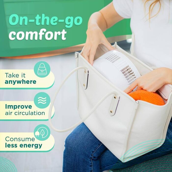 Long Stand Rechargeable Portable Folding Fan | Extendable Floor & Desktop Fan: Silent, Powerful, Portable (Random color) - Image 10