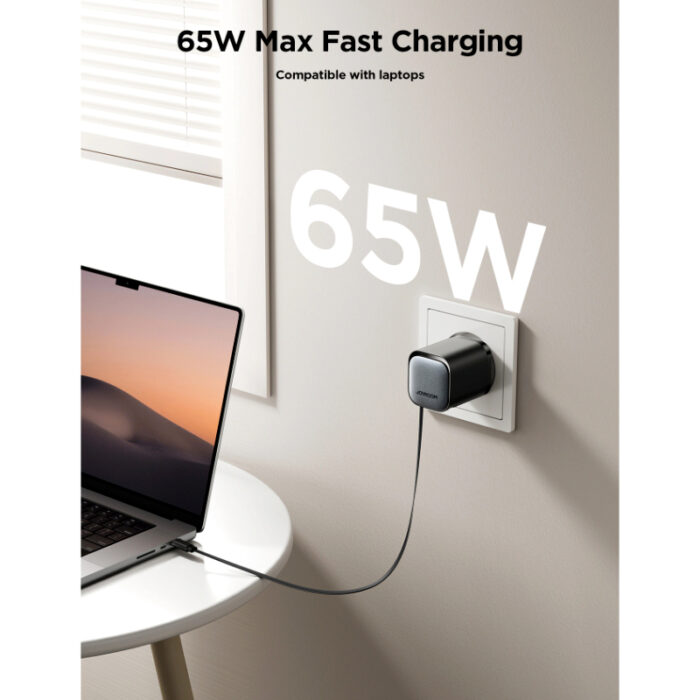 Joyroom JR-TCL02EU 65W GaN Charger with Retractable USB-C Cable, Dual-Port USB-A & USB-C, PD 3.0 Fast Charging, Compatible with Laptops & Smartphones - Image 7