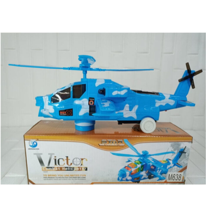Bump And Go Action Color Combat Helicopter Toy With 3D Lights And Build In Melody - Image 3